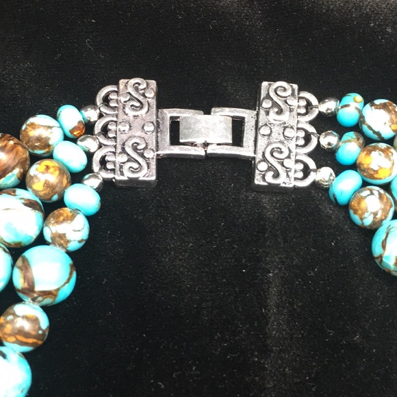 HANDMADE TURQUOISE BRONZITE NECKLACE - Picture 3 of 4